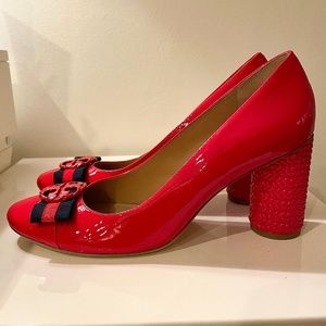 Tory Burch 38725 Nantucket Red/Navy Sea - 622 Maritime 85mm Pump Size 11